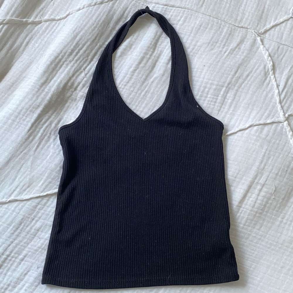 Black American Eagle Halter Top Tank